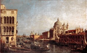 Vista da Igreja de Salute em Veneza Pintura da oficina de Giovanni Antonio Canal dit il Canaletto (1697-1768) 1740-1750 Sol. 48x74 cm músico veneziano Correr de Antonio (studio of) Canaletto
