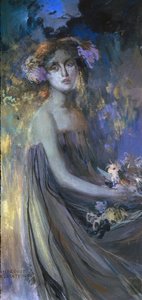 Senhora com flores