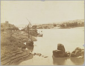 Assuão, vista do Nilo a partir da East Bank de Antonio Beato