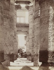 Salão do Hipostilo no Templo de Karnak, vista do Salão do Hipostilo de Antonio Beato