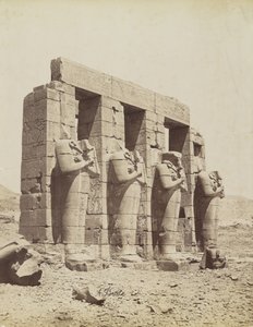 Ramesseum, Tebas, vista do sudeste da Segunda Corte de Antonio Beato