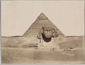 Esfinge e a pirâmide de Chephren (albumen silver photo)