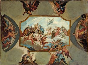 Reverência ao Eleitor Johann Wilhelm von der Pfalz - Projeto para uma Pintura de Teto para Bensberg Castl