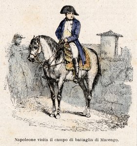 Napoleão Bonaparte em Itália, visita o campo de batalha de Marengo de Antonio Bonamore