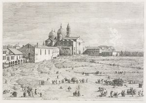 Vista: Igreja de Santa Justina em Prà della Valle, Pádua, 1735-1746. de Giovanni Antonio Canal