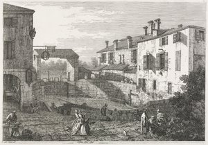 Vistas: The Canal Lock em Dolo de Antonio Canaletto