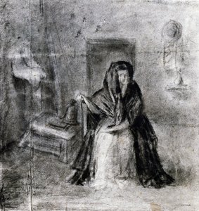 Mulher sentada, de Antonio Canova (1757-1822), desenhando de Antonio Canova