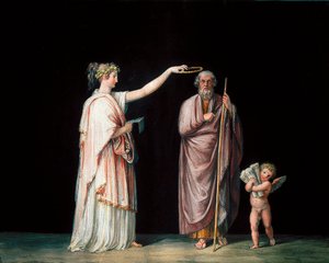 A Musa Calliope e o Homer. Tempera de Antonio Canova (1757-1822), cerca de 1798. de Antonio Canova