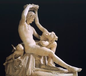 Vênus coroando o Amor de Antonio Canova (1757-1822), modelo em gesso de Antonio Canova