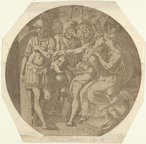 Um homem dizendo suas despedidas a uma mulher, 1540-45. de Antonio Fantuzzi