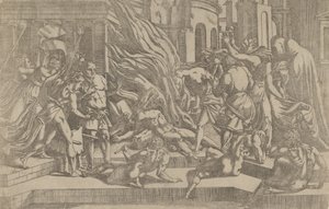 Queima de um cadáver, 1540-45. de Antonio Fantuzzi