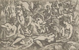 Musas no sopé do Monte Parnaso, 1540-45. de Antonio Fantuzzi