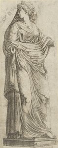 Mulher virada para a direita, 1540-45. de Antonio Fantuzzi