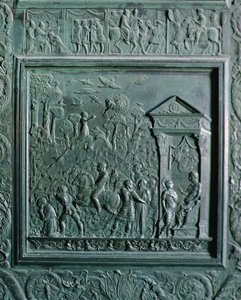 A decapitação de São Paulo, detalhe da "Porta Filarete", 1445 (bronze)