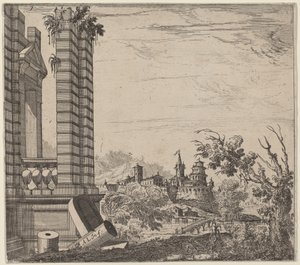 Paisagem com ruínas de Antonio Francesco Lucini