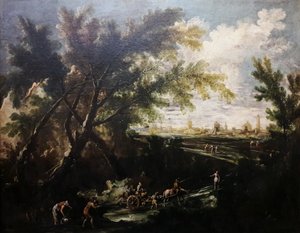 Paisagem com um portador de água. de Antonio Francesco Peruzzini