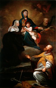 Virgem com criança, com Santo Erasmo de Formia, Santo Agostinho de Hipona e Santa Clara (óleo sobre tela de Antonio Giolfi