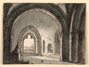 Interior da igreja perto de Faenza de Antonio Giuseppe Basoli