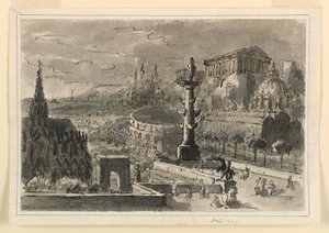 Cenário, Aglomeração de Vários Edifícios de Antonio Giuseppe Basoli