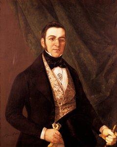 Retrato de Manuel Breton de los Harreros (1796-1873), poeta e dramaturgo espanhol. Pintura de Antonio Gomez y Cros (finais de 18-1863) de Antonio Gomez Cros