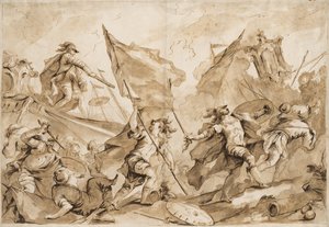 Jacopo Marcello dirigindo o assalto a Gallipoli de Antonio Guardi