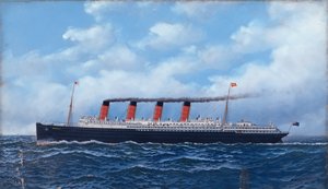 O transatlântico "Mauretania" da Cunard
