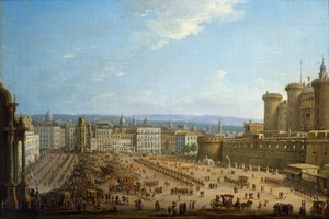 Festival dos Quatro Altares em Nápoles, ca 1757, por Antonio Joli (1700-1777), óleo sobre tela, 52,1x78,7, Itália