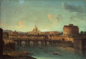 O Tibre, Roma, olhando para o Castel Sant