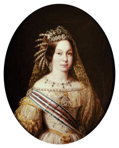Retrato de Isabel II Rainha de Espanha (Isabella de Bourbon ou Isabel de Borbon