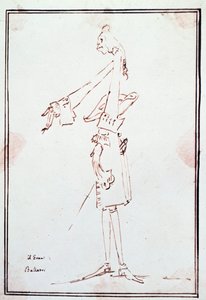 Retrato de Filippo Balatri (1676-1756) castrato italiano (castrato) Caricatura de Anton Maria Zanetti (1679Ð1767). Coleção privada do século XVIII