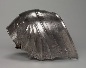 Pauldron gótico em forma de leque, c.1485-1500 (aço) de Antonio Missaglia