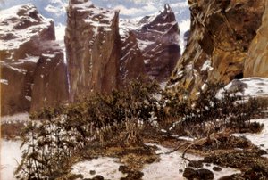 Roncesvalles (ou Roncesvalles em espanhol). Paisagem do Norte de Espanha. Pintura de Antoni MUNOZ i DEGRAIN (1841-1924), final do século XIX. Óleo sobre tela. Espanha, Valência, Museo de Bellas Artes San Pio V.