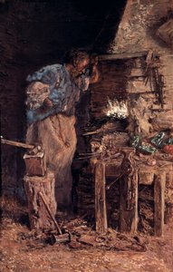 O casamento de ouro do ferreiro (El herrero en bodas de oro). Pintura de Antoni Munoz i Degrain (1841-1924). Óleo sobre tela