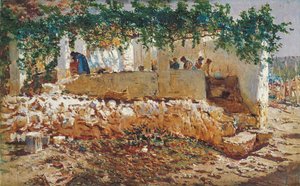 Lavadeiras - Munoz Degrain, Antonio (1840-1924) - 1903 - Óleo sobre tela - 62x98 - Museo Carmen Thyssen, Málaga