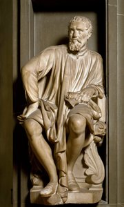 Retrato do escultor, pintor e arquiteto Michelangelo Buonarroti dit Michelangelo de Antonio Novelli