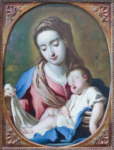 Madonna e Criança, início do século XVIII (óleo sobre tela) de Antonio Paglia