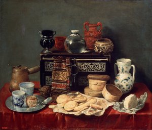 Ainda vida com um baú de ébano, 1652.