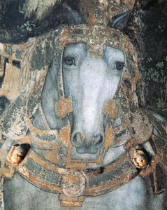Cavalo no arnês, detalhe de São Jorge e a Princesa de Antonio Pisanello