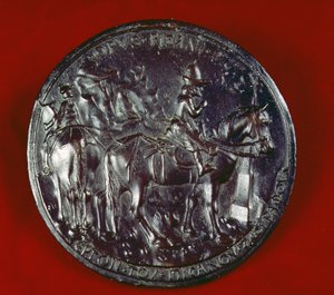 Medalha representando John Paleologus VIII (d.1448) (bronze) de Antonio Pisanello