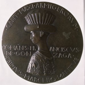 Medalha de retrato representando Gianfrancesco Gonzaga (13945-1444) 1446-8 (bronze) (para ver em verso 96844)