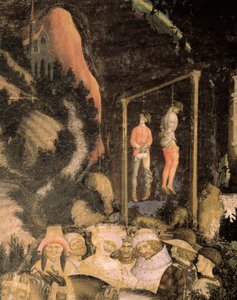 Os Enforcados, detalhe de São Jorge e a Princesa de Antonio Pisanello