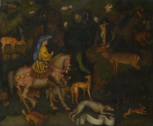 A visão de Santo Eustáquio, c. 1440 de Antonio Pisanello