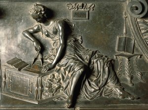 Geometria, detalhe da tumba de Sisto IV de Antonio Pollaiuolo (1432-1498), bronze, Basílica de São Pedro, Cidade do Vaticano de Antonio Pollaiuolo