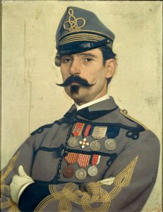 Retrato de Giovanni Maria Damiani com o uniforme do exército de Garibaldi, de Antonio Puccinelli
