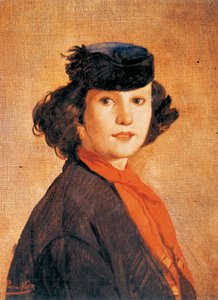 Retrato da Mulher (Nerina Badioli) de Antonio Puccinelli, óleo sobre tela, cerca de 1866, 54x42 cm