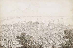 Uma vista panorâmica de Nápoles de Antonio Senape