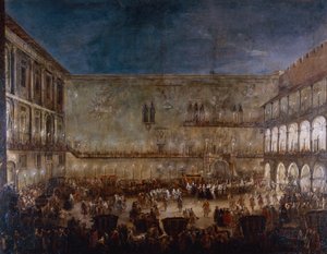 Chegada da princesa Amalie da Saxónia a Pádua, por Antonio Stom (ca. 1688-1734) de Antonio Stom