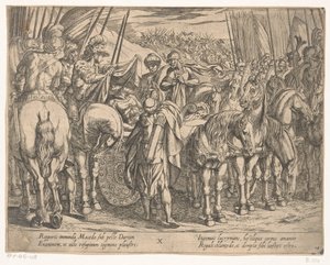 Alexandre o Grande encontra o corpo de Dario Os feitos de Alexandre, o Grande (título da série) Alexandri magni praecipvae res gestae (título da série)
