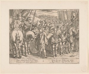 Alexandre o Grande encontra o corpo de Dario Os feitos de Alexandre, o Grande (título da série) Alexandri magni praecipvae res gestae (título da série) de Antonio Tempesta