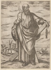 de Santo André E em Jesus Cristo, seu único filho, nosso Senhor (título no objeto) Cristo, Maria en de apóstolo (título da série) de Antonio Tempesta